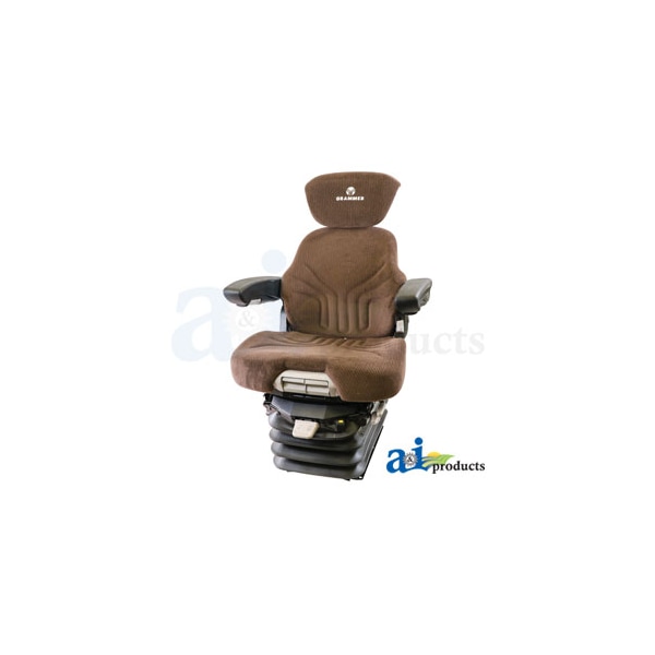 Grammer Seat Assembly, Brown MATRIX CLOTH, Black Vinyl Armrests 28.5" x25.75" x26.75"